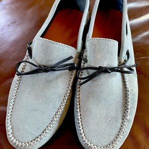 Men’s light blue, suede, size 41, Italian driving moccasin.